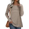 imageANRABESS Womens Long Sleeve T Shirts Split Side Tunic Tops 2025 Fall OutfitsLight Khaki