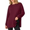imageANRABESS Womens Oversized Long Sleeve shirts Fall Workout Tunic Tops Athletic Gym Tshirts Soft Basic Tees 2025 OutfitsBurgundy
