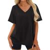 imageANRABESS Womens Oversized V Neck TShirts Short Sleeve Tops Loose Fit Casual Summer Boxy Tee Shirts Trendy Clothes Black XLarge