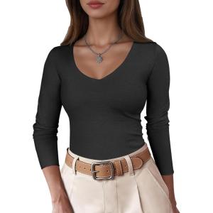 imageANRABESS Womens Fitted Sweaters 2025 Fall Long Sleeve V Neck Basic Tops Lightweight Knitted Slim Dressy Casual Work ShirtsBlack