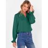 imageANRABESS Blouse for Women Dressy Casual Puff Long Sleeve Shirts V Neck Satin Business Casual Work Tops 2025 Fall OutfitsForest Green
