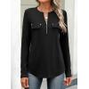 imageANRABESS Long Sleeve Shirts for Women Business Dressy Casual Tops V Neck Half Zipper Blouses 2025 Fall Fashion Work OutfitsBlack