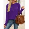 imageANRABESS Long Sleeve Shirts for Women Business Dressy Casual Tops V Neck Half Zipper Blouses 2025 Fall Fashion Work OutfitsPurple