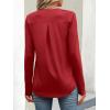 imageANRABESS Long Sleeve Shirts for Women Business Dressy Casual Tops V Neck Half Zipper Blouses 2025 Fall Fashion Work OutfitsRed