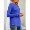 imageANRABESS Long Sleeve Shirts for Women Business Dressy Casual Tops V Neck Half Zipper Blouses 2025 Fall Fashion Work OutfitsRoyal Blue