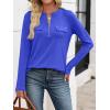 imageANRABESS Long Sleeve Shirts for Women Business Dressy Casual Tops V Neck Half Zipper Blouses 2025 Fall Fashion Work OutfitsRoyal Blue