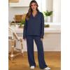 imageANRABESS Lounge Sets for Women 2 Piece Outfits Sweatsuit Set Fall V Neck Sweatshirts Wide Leg Pants TracksuitsNavy Blue