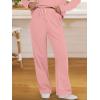 imageANRABESS Lounge Sets for Women 2 Piece Outfits Sweatsuit Set Fall V Neck Sweatshirts Wide Leg Pants TracksuitsPink