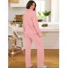 imageANRABESS Lounge Sets for Women 2 Piece Outfits Sweatsuit Set Fall V Neck Sweatshirts Wide Leg Pants TracksuitsPink
