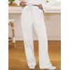 imageANRABESS Lounge Sets for Women 2 Piece Outfits Sweatsuit Set Fall V Neck Sweatshirts Wide Leg Pants TracksuitsWhite