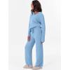 imageANRABESS Lounge Sets for Women Fuzzy Fleece Pajama Sets 2 Piece Outfits Cozy Sweater Matching Set 2025 Fall Winter LoungewearBlue