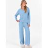 imageANRABESS Lounge Sets for Women Fuzzy Fleece Pajama Sets 2 Piece Outfits Cozy Sweater Matching Set 2025 Fall Winter LoungewearBlue