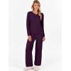 imageANRABESS Lounge Sets for Women Fuzzy Fleece Pajama Sets 2 Piece Outfits Cozy Sweater Matching Set 2025 Fall Winter LoungewearDeep Viole