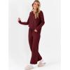imageANRABESS Lounge Sets for Women Fuzzy Fleece Pajama Sets 2 Piece Outfits Cozy Sweater Matching Set 2025 Fall Winter LoungewearWine Red