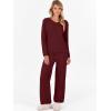 imageANRABESS Lounge Sets for Women Fuzzy Fleece Pajama Sets 2 Piece Outfits Cozy Sweater Matching Set 2025 Fall Winter LoungewearWine Red