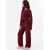 imageANRABESS Lounge Sets for Women Fuzzy Fleece Pajama Sets 2 Piece Outfits Cozy Sweater Matching Set 2025 Fall Winter LoungewearWine Red