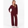 imageANRABESS Lounge Sets for Women Fuzzy Fleece Pajama Sets 2 Piece Outfits Cozy Sweater Matching Set 2025 Fall Winter LoungewearWine Red