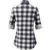 imageANRABESS Plaid Button Down Shirts for Women Long Sleeve Roll Up Checkered Blouse Tops 2025 Fall OutfitsBlackwhite Plaid