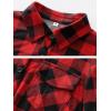 imageANRABESS Plaid Button Down Shirts for Women Long Sleeve Roll Up Checkered Blouse Tops 2025 Fall OutfitsRed Plaid