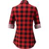 imageANRABESS Plaid Button Down Shirts for Women Long Sleeve Roll Up Checkered Blouse Tops 2025 Fall OutfitsRed Plaid