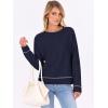 imageANRABESS Sweaters for Women Long Sleeve Cropped Lightweight 2025 Fall Fashion Knit Crewneck Pullover Top Soft Trendy OutfitsNavy Blue