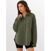 imageANRABESS Sweatshirt for Women Oversized Casual Long Sleeve Side Slit Button Lapel Polo Pullover Tunic Tops 2025 Fall OutfitsArmy Green