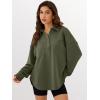 imageANRABESS Sweatshirt for Women Oversized Casual Long Sleeve Side Slit Button Lapel Polo Pullover Tunic Tops 2025 Fall OutfitsArmy Green