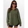 imageANRABESS Sweatshirt for Women Oversized Casual Long Sleeve Side Slit Button Lapel Polo Pullover Tunic Tops 2025 Fall OutfitsArmy Green