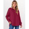 imageANRABESS Sweatshirt for Women Oversized Casual Long Sleeve Side Slit Button Lapel Polo Pullover Tunic Tops 2025 Fall OutfitsDark Red