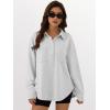 imageANRABESS Sweatshirt for Women Oversized Casual Long Sleeve Side Slit Button Lapel Polo Pullover Tunic Tops 2025 Fall OutfitsLight Grey