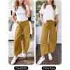 imageANRABESS Women Barrel Jeans High Waisted Wide Leg Drawstring Denim Pants Y2K Baggy Loose Fit Trouser Jeans with PocketsLight Khaki