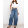 imageANRABESS Women Barrel Jeans High Waisted Wide Leg Drawstring Denim Pants Y2K Baggy Loose Fit Trouser Jeans with PocketsMidium Blue