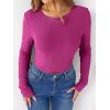 imageANRABESS Women Long Sleeve Thermal Shirt Fleece Tops 2025 Fall Winter Crew Neck Casual Base Layer TShirts Warm UndershirtsHot Pink
