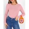 imageANRABESS Women Long Sleeve Thermal Shirt Fleece Tops 2025 Fall Winter Crew Neck Casual Base Layer TShirts Warm UndershirtsPink