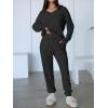 imageANRABESS Womens 2 Piece Lounge Pajama Sets Casual Ribbed Knit V Neck Long Sleeve Jogger Pants Matching Set 2025 Fall OutfitsBlack