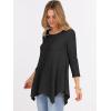 imageANRABESS Womens 34 Sleeve Flowy Tunic Tops Crew Neck Ribbed Loose Fit Side Slit Shirts Casual Blouses 2025 Fall ClothesBlack