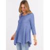 imageANRABESS Womens 34 Sleeve Flowy Tunic Tops Crew Neck Ribbed Loose Fit Side Slit Shirts Casual Blouses 2025 Fall ClothesBlue