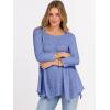 imageANRABESS Womens 34 Sleeve Flowy Tunic Tops Crew Neck Ribbed Loose Fit Side Slit Shirts Casual Blouses 2025 Fall ClothesBlue