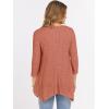 imageANRABESS Womens 34 Sleeve Flowy Tunic Tops Crew Neck Ribbed Loose Fit Side Slit Shirts Casual Blouses 2025 Fall ClothesBurnt Orange