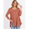 imageANRABESS Womens 34 Sleeve Flowy Tunic Tops Crew Neck Ribbed Loose Fit Side Slit Shirts Casual Blouses 2025 Fall ClothesBurnt Orange