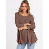 imageANRABESS Womens 34 Sleeve Flowy Tunic Tops Crew Neck Ribbed Loose Fit Side Slit Shirts Casual Blouses 2025 Fall ClothesDark Brown