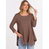 imageANRABESS Womens 34 Sleeve Flowy Tunic Tops Crew Neck Ribbed Loose Fit Side Slit Shirts Casual Blouses 2025 Fall ClothesDark Brown
