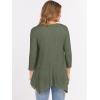 imageANRABESS Womens 34 Sleeve Flowy Tunic Tops Crew Neck Ribbed Loose Fit Side Slit Shirts Casual Blouses 2025 Fall ClothesDeep Green
