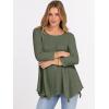 imageANRABESS Womens 34 Sleeve Flowy Tunic Tops Crew Neck Ribbed Loose Fit Side Slit Shirts Casual Blouses 2025 Fall ClothesDeep Green