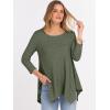 imageANRABESS Womens 34 Sleeve Flowy Tunic Tops Crew Neck Ribbed Loose Fit Side Slit Shirts Casual Blouses 2025 Fall ClothesDeep Green