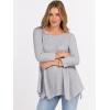imageANRABESS Womens 34 Sleeve Flowy Tunic Tops Crew Neck Ribbed Loose Fit Side Slit Shirts Casual Blouses 2025 Fall ClothesGrey