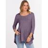 imageANRABESS Womens 34 Sleeve Flowy Tunic Tops Crew Neck Ribbed Loose Fit Side Slit Shirts Casual Blouses 2025 Fall ClothesPurple