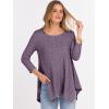 imageANRABESS Womens 34 Sleeve Flowy Tunic Tops Crew Neck Ribbed Loose Fit Side Slit Shirts Casual Blouses 2025 Fall ClothesPurple