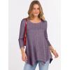 imageANRABESS Womens 34 Sleeve Flowy Tunic Tops Crew Neck Ribbed Loose Fit Side Slit Shirts Casual Blouses 2025 Fall ClothesPurple