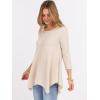 imageANRABESS Womens 34 Sleeve Flowy Tunic Tops Crew Neck Ribbed Loose Fit Side Slit Shirts Casual Blouses 2025 Fall ClothesYellow Beige